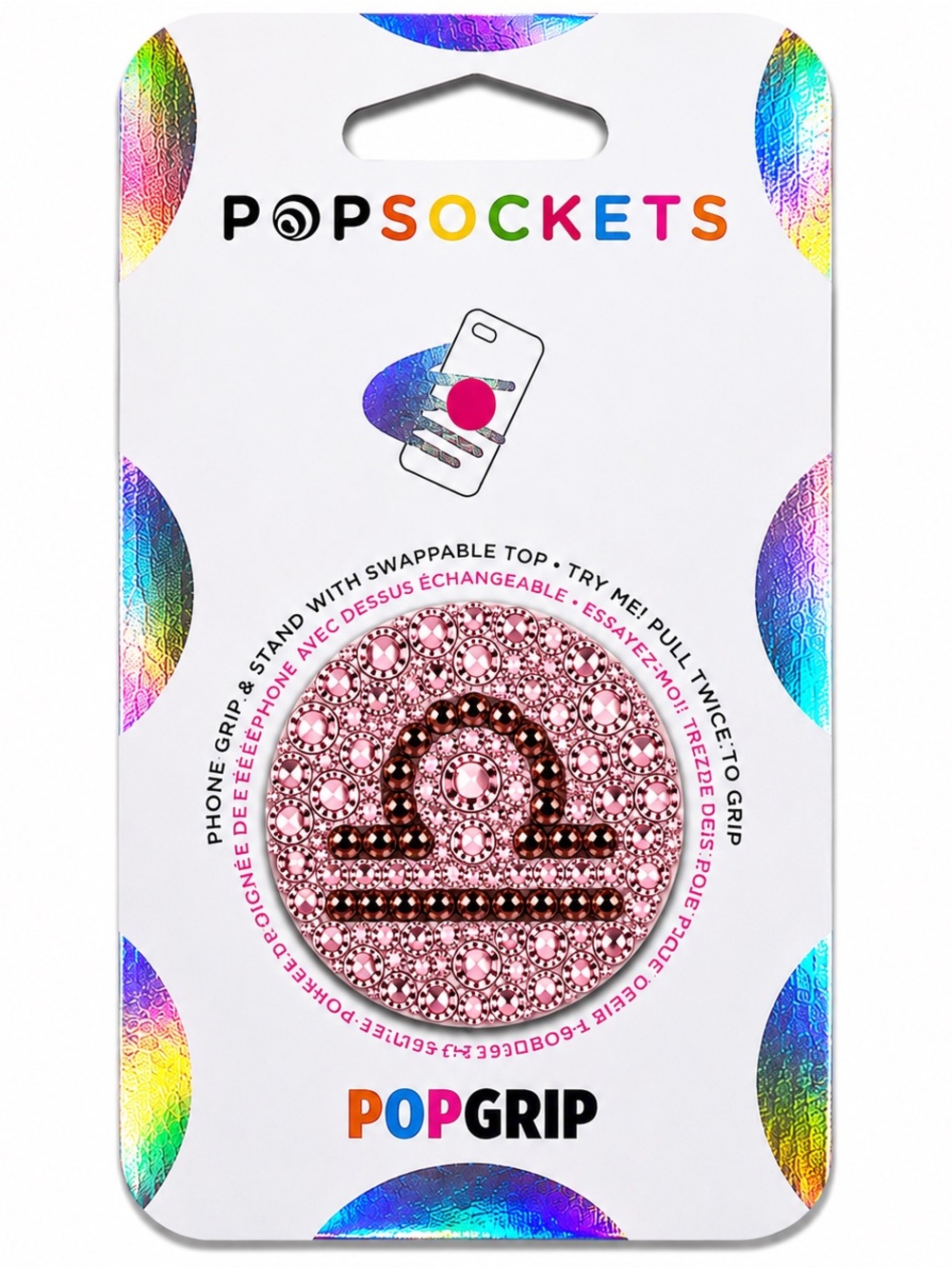Luxe Crystal Libra ♎️ Theme Diamonds PopSocket Phone Holder Grip New